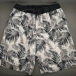Kids Black & Gray Leaf Print Shorts Size 8 - Picture 1 of 5