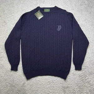 Lammwollpullover Herren L Blau Zopfmuster Peter Scott Made In Scotland - Bild 1 von 7