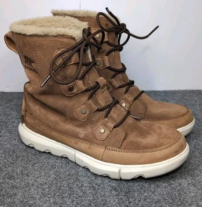 Sorel Explorer II Joan Damenstiefel Größe 9 hellbraun Leder wasserdicht Stiefeletten Schneestiefel - Bild 1 von 10