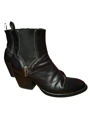 Bota Chelsea Feminina Officine Creative Salto Tamanho UE 38 EUA 7.5 Preta   - Imagem 1 de 4