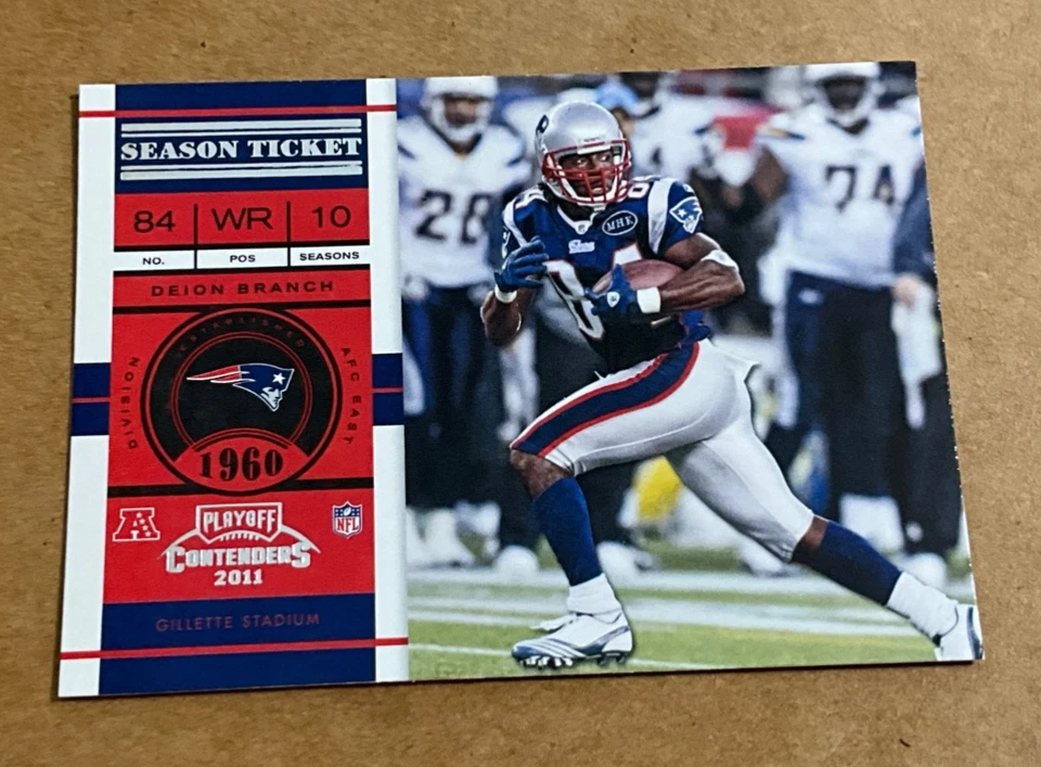 2011 Playoff Contenders # 8 Deion Branch New England Patriots Football - Image 1 of 2