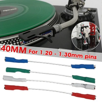 4Pcs 7N headshell wires OFC turntable leads phono cartridge cables replacement G - Image 1 of 4