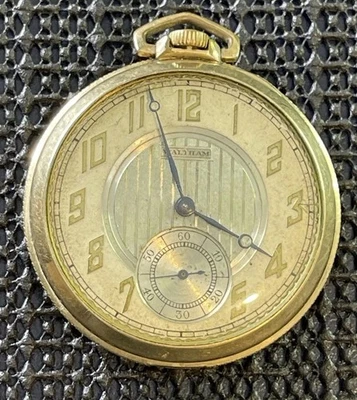 1928 Waltham Pocket Watch Grade 210 Model 1894 12s 7j 10k RGP Runs - Image 1 of 4