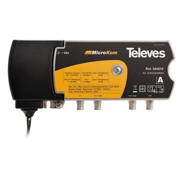 Televes KVE 2025RK65 BK Verstärker, (1 GHz - Verstärkung: 20 dB/25 dB), oder pas - Bild 1 von 1