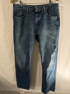 Levi's 501 Men Jeans 34x32 Blue Cone Denim Button Fly Straight - Picture 1 of 5