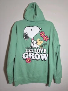 Sudadera con Capucha Peanuts Talla XL 16-18 Woodstock Snoopy Let Love Grow Verde - Imagen 1 de 6