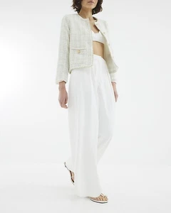 Pantalón River Island Mujer Blanco Pierna Ancha 14 Regular - Imagen 1 de 13
