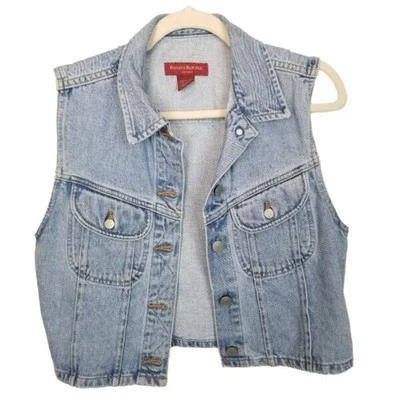 Banana Republic Chaqueta Denim Chaleco Mujer M Azul Chaleco Recortado Mujeres Chaqueta Recortada Foto 1 de 4