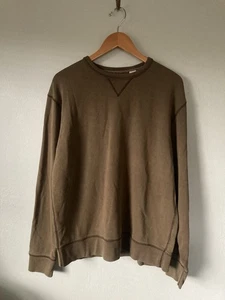Vintage Y2K Gap Sweatshirt men's Large Blank Olive Green raglan pullover - Picture 1 of 8