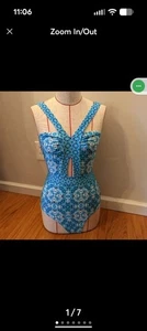 Laundry By Shelli Segal Small Neckholder Einteiler Badeanzug Badeanzug Cut Out - Bild 1 von 7