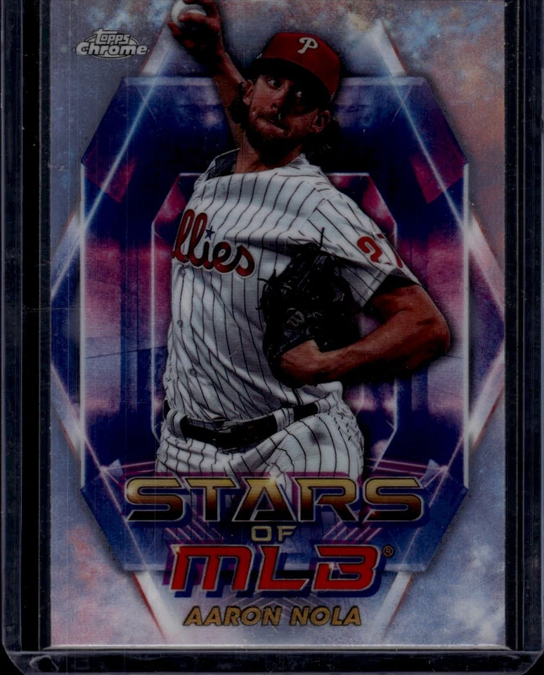 2023 Topps Update Stars of MLB Chrome #SMLBC-86 Aaron Nola Philadelphia Phillies - Image 1 of 2
