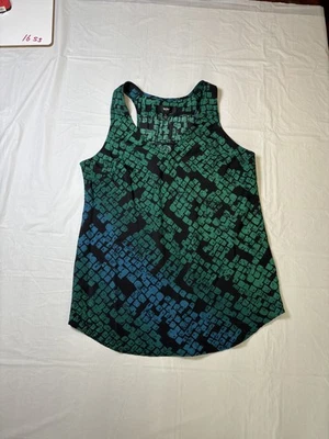 Blusa mujer Mossimo verde/azul sin mangas cuello en V, talla pequeña Foto 1 de 4