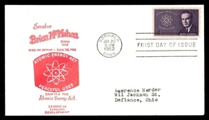 Mayfairstamps US FDC 1962 Connecticut atomic energy act Brien McMahon First Day - Picture 1 of 2