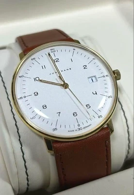 Junghans Max Bill Automatic Watch Ref.041/7872.00 Silver Dial Leather Strap - Image 1 of 4