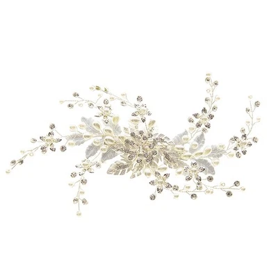 Accessori per copricapo da sposa con strass fiori per argento copricapo da sposa - Immagine 1 di 4