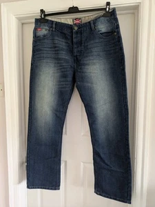 Jeans de mezclilla Lee Cooper azul oscuro pierna recta W36 L30 - Imagen 1 de 5
