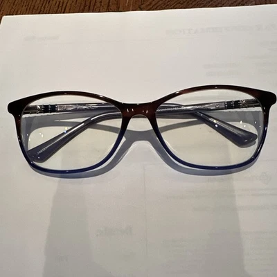 Monturas de gafas de diseñador Nicole Miller Saint Tropez marrón/azul 58-16-140 ¡LEER! Foto 1 de 4