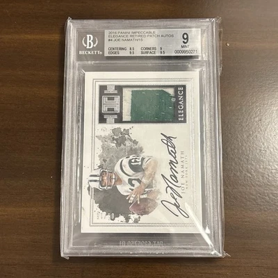 🔥🏈 2016 Panini Elegance Joe Namath Juego Usado Parche Automático BGS 9/10 🔥🏈 Foto 1 de 4