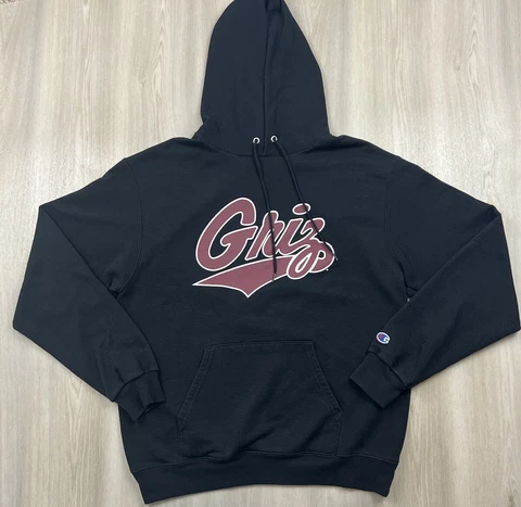 University of Montana Grizzlies Champion Hoodie Sweatshirt Black Mens Medium Cover