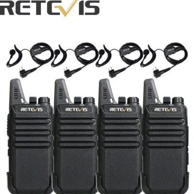 2XRetevis RT622 PMR446 WalkieTalkie 16Kanäle Superdünn Funkgerät+4xKopfhörer - Bild 1 von 4