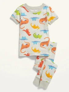 Nuevo con etiquetas Antiguo Marino Dinosaurio Rayas Pijama Juego de Dormir Unisex Niños Pequeños Niñas 3 4 5 6 - Imagen 1 de 1