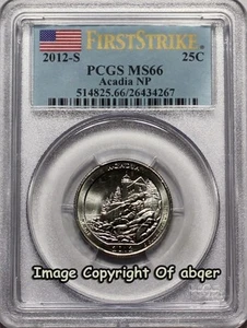 2012 S ACADIA QUARTER NP PCGS MS66 FIRST STRIKE BUSINESS STRIKE SAN FRANCISCO 66 - Picture 1 of 1