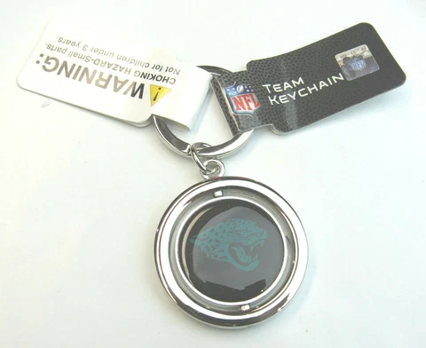 NFL Jacksonville Jaguars Spinning Logo Key Ring Keychain Forever Collectibles Cover