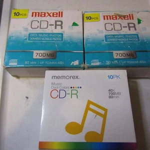 30 Maxell/Mem CD-R Music 700mb 80 Min 3x10 Pk Max 32x Recordable CD Audio - Picture 1 of 2