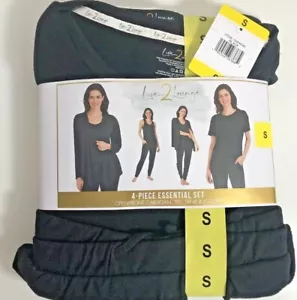 Lounge Wear Set with 4-pieces to Mix & Match - Black - Ladies Size S Small - Picture 1 of 11