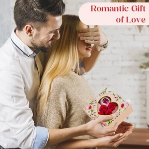 Valentines Bath Bombs Gift Set for Women Handmade Rose Heart Bubble Organic Rela - Picture 1 of 6