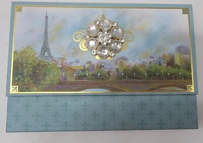 Punch Studio Brooch  12 Cards/ Envelopes (63508) Effeil Tower Scene  - Image 1 of 4