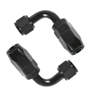 Adaptador de montaje de extremo de línea de manguera giratoria de 90° negro 8AN-AN8 2 piezas 8AN-AN8 grados combustible - Imagen 1 de 12