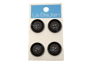 Le Bouton Navy Blue Round Buttons x 4 Count Plastic 4-Hole Button 3/4 inch B44 - Picture 1 of 6