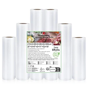 KitchenBoss Rotoli Sottovuoto per Alimenti：Sacchetti Sottovuoto per Alimenti 6 R - Foto 1 di 7