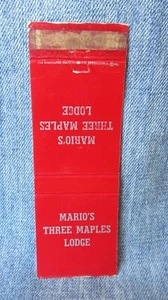 Mario's Three Maples Lodge Newton New Jersey Vintage Streichholzheftchenhülle LC4 - Bild 1 von 2