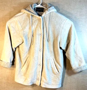 Forecaster Sport Coat Women’s Size Small Beige Hooded Lined Pockets Buttons VTG - Picture 1 of 14