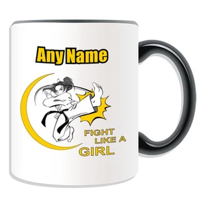 Personalised Gift Karate Fight Girl Mug Money Box Cup Japan Ryukyu Kung Fu Name - Picture 1 of 20