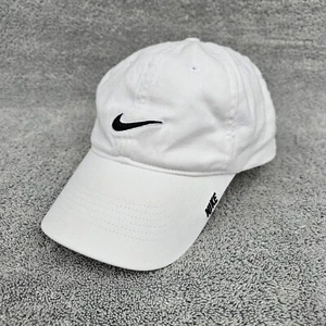 Vintage Nike Hat Baseball Cap Center Check Swoosh Logo Gray Tag White Black Flex - Picture 1 of 23