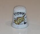 Vintage Fine Bone China Thimble - Cyprus - Holiday Souvenir - The IIsland of Ve