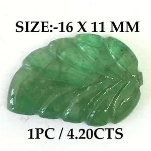 4,20 ct geschnitzter Smaragd Blattform Größe 16x11 mm lose transparent Edelstein5530 - Bild 1 von 9