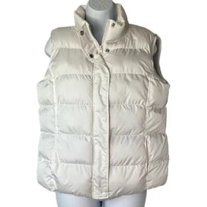 Faded Glory Bubble Puffer Vest Sleeveless Cropped Jacket White M 8/10 - Picture 1 of 11