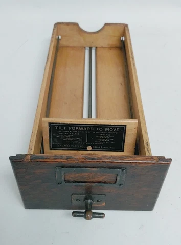 Vintage Fred Macey Company Wood Cabinet Drawer 14.5 X 6 X 4 Inches Cover