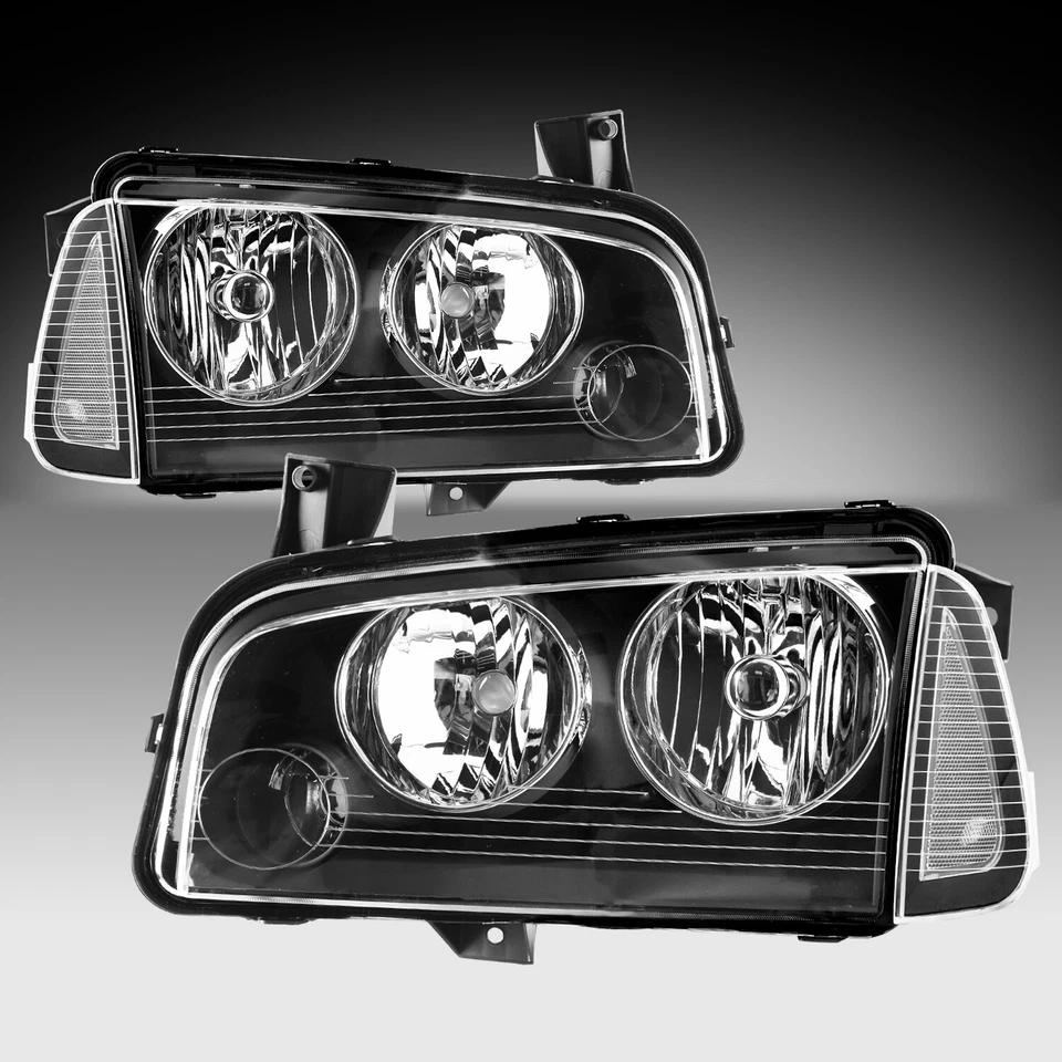 For 2006-2010 Dodge Charger Headlights Headlamps W/ Corner Lights Left+Right Foto 1 de 4