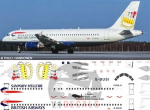 V1 Decals Airbus A320 British Airways for 1/144 Revell Model Airplane Kit  - Picture 1 of 8