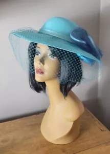 Sombrero de Pascua De Colección Sandra Nueva York Malla Red Domingo OS Huevo de Robin Azul Primavera - Imagen 1 de 10