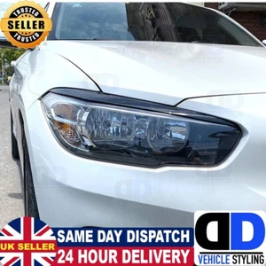 BMW Serie 1 F20 F21 Faro Cejas Cubierta Párrafo Negro Brillante 2015-19 LCI - Imagen 1 de 3