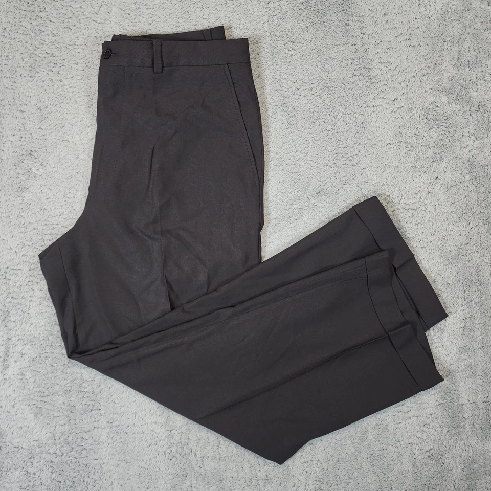 Pantalones de Lana Armani Collezioni Para Hombre 32x28 Negro Plisado Vestido Puños Hecho en Italia Foto 1 de 4
