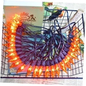 Cadena de luces de llama parpadeantes decoración de otoño de 27,8 pies naranja naranja-25 luces - Imagen 1 de 7