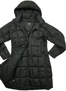 LO ÚLTIMO Abrigo Mujer THE NORTH FACE @ 600 ACOLCHADO CAPUCHA PLUMÓN LARGO RODILLA NEGRO M - Imagen 1 de 22