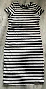 VESTIDO LARGO AJUSTADO A RAYAS BLANCO Y NEGRO PRIMARK..TOTALMENTE NUEVO..TALLA 16 - Imagen 1 de 3